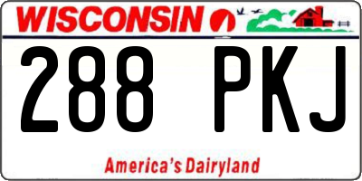 WI license plate 288PKJ