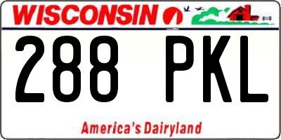 WI license plate 288PKL