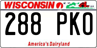 WI license plate 288PKO