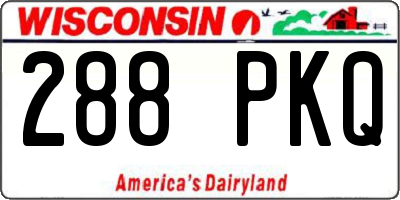 WI license plate 288PKQ