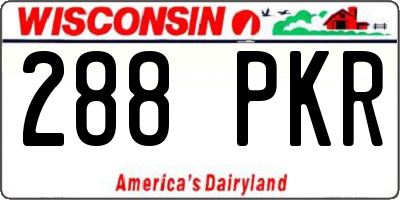 WI license plate 288PKR