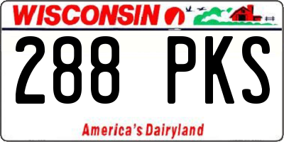 WI license plate 288PKS