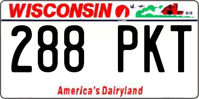 WI license plate 288PKT