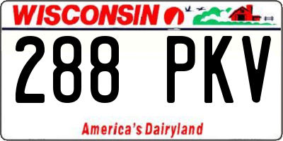 WI license plate 288PKV