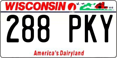WI license plate 288PKY