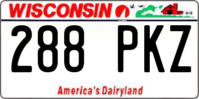 WI license plate 288PKZ