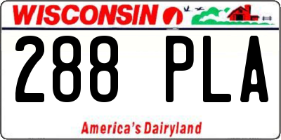 WI license plate 288PLA