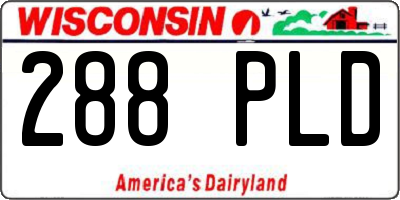 WI license plate 288PLD