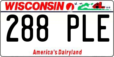WI license plate 288PLE