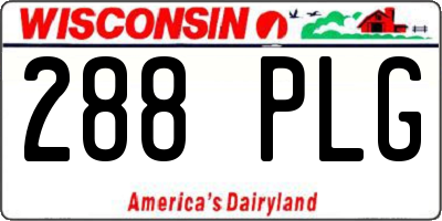 WI license plate 288PLG