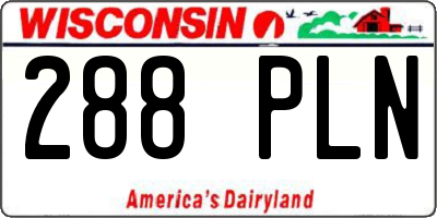 WI license plate 288PLN