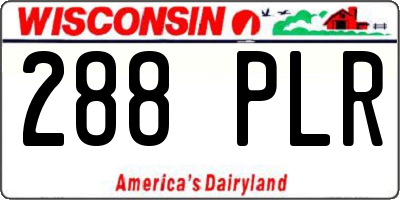 WI license plate 288PLR