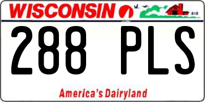WI license plate 288PLS