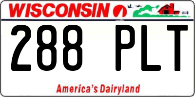 WI license plate 288PLT
