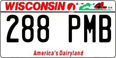 WI license plate 288PMB