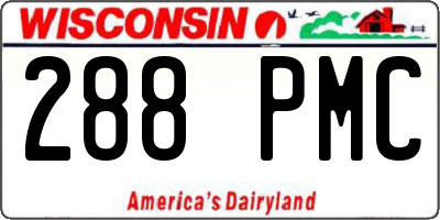 WI license plate 288PMC