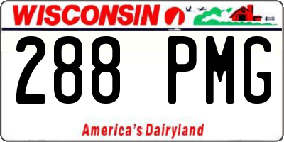 WI license plate 288PMG