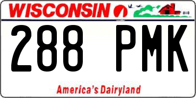 WI license plate 288PMK