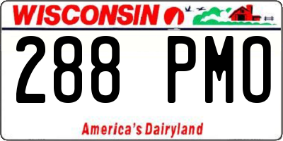 WI license plate 288PMO