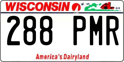 WI license plate 288PMR