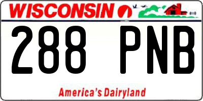 WI license plate 288PNB