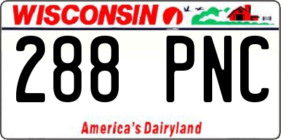 WI license plate 288PNC