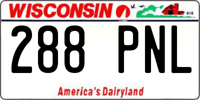 WI license plate 288PNL