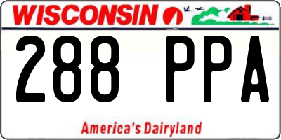 WI license plate 288PPA