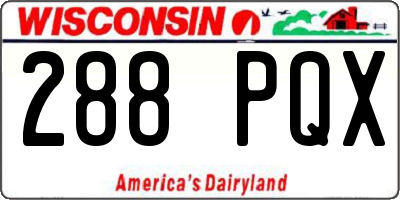 WI license plate 288PQX