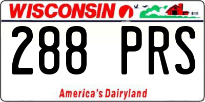 WI license plate 288PRS