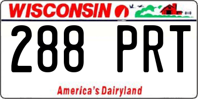 WI license plate 288PRT