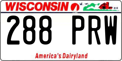 WI license plate 288PRW