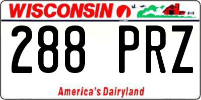 WI license plate 288PRZ