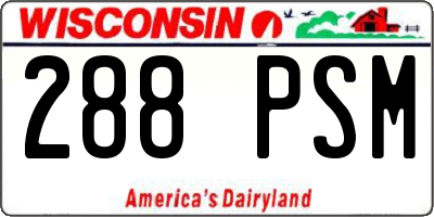 WI license plate 288PSM