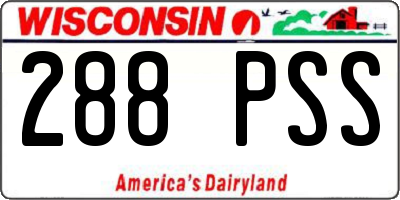 WI license plate 288PSS