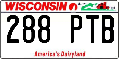 WI license plate 288PTB