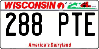 WI license plate 288PTE