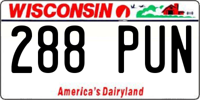 WI license plate 288PUN