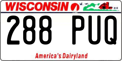 WI license plate 288PUQ