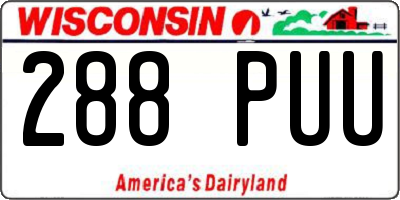 WI license plate 288PUU
