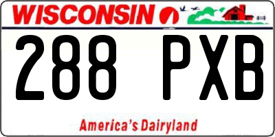 WI license plate 288PXB