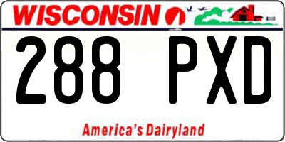 WI license plate 288PXD