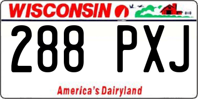 WI license plate 288PXJ