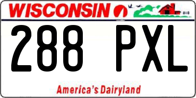 WI license plate 288PXL