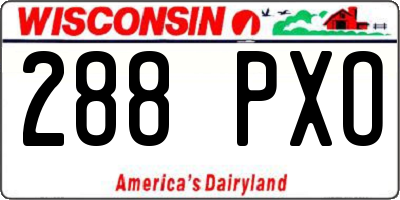 WI license plate 288PXO