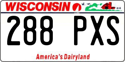 WI license plate 288PXS