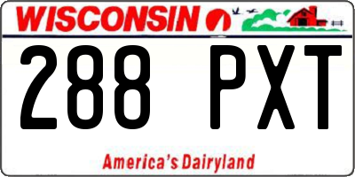 WI license plate 288PXT