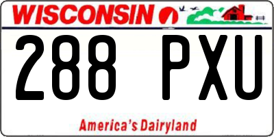 WI license plate 288PXU