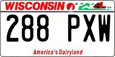 WI license plate 288PXW