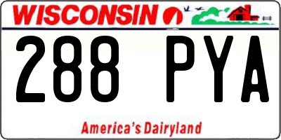 WI license plate 288PYA